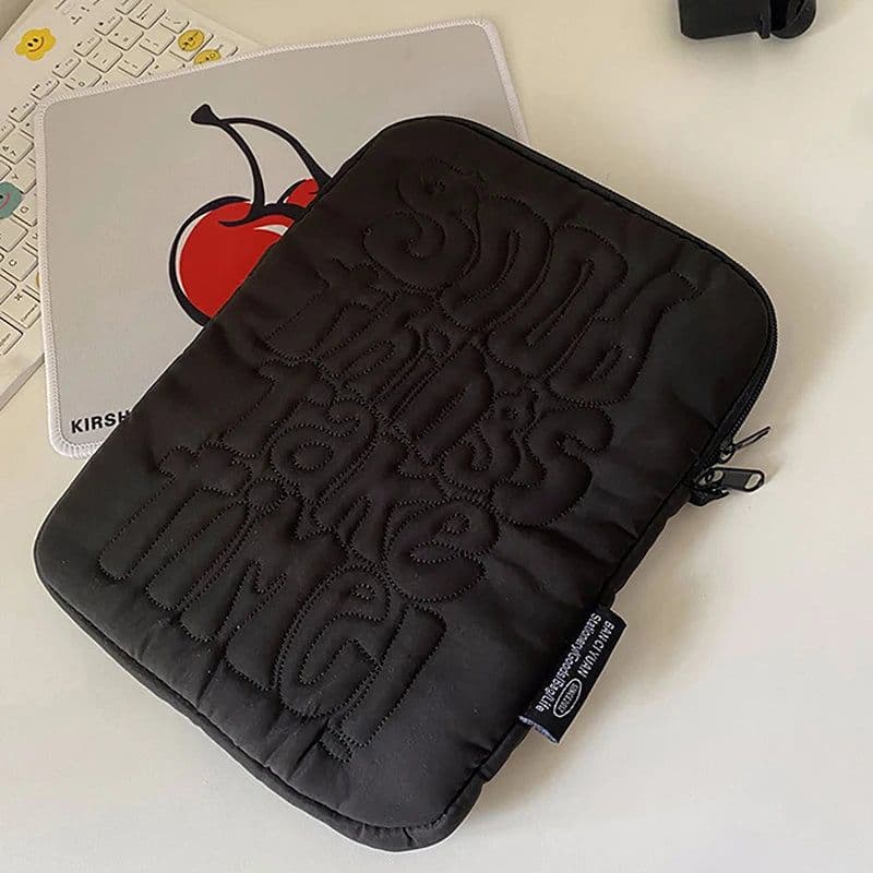 image-Embroidery Pattern Cute Shockproof Laptop Sleeve Case Bag 11 13 14 Inch For Macbook Ipad For Samsung Laptop And Tablet Pouch
