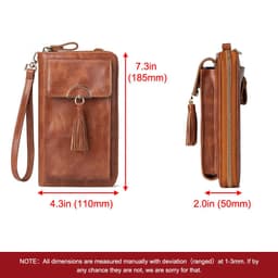 image-Soft Leather Women Shoulder Bag with Cell Phone Pocket RFID Blocking Female Clutch Card Wallets Fashion Lady Crossbody Tote Bag