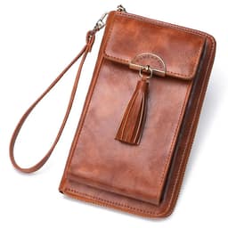 image-Soft Leather Women Shoulder Bag with Cell Phone Pocket RFID Blocking Female Clutch Card Wallets Fashion Lady Crossbody Tote Bag