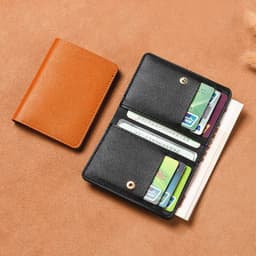 image-Solid Color PU Leather Small Wallet for Women Short Simple Women's Purse with Hasp Buttons Ultra Thin Credit Card Bag Coin Purse