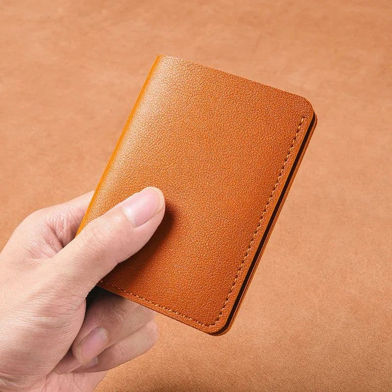 image-Solid Color PU Leather Small Wallet for Women Short Simple Women's Purse with Hasp Buttons Ultra Thin Credit Card Bag Coin Purse