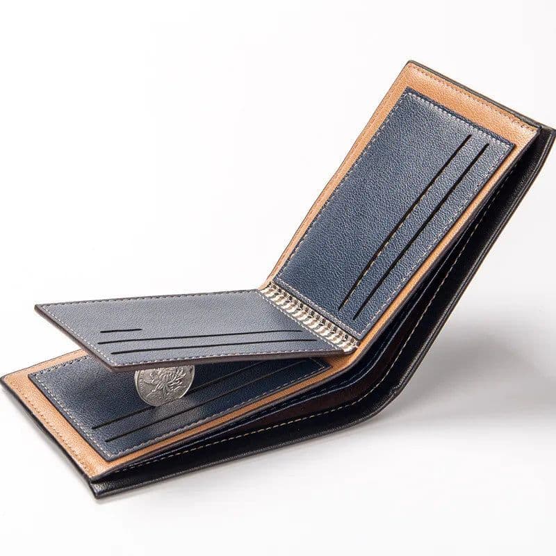 image-2022 Vintage Men Leather Wallet Brand Luxury Short Slim Male Purses Money Clip Credit Card Dollar Price Portomonee Carteria