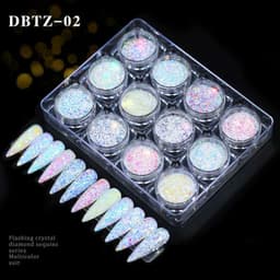 image-12pcs/set Nail Glitter Powder Dust Iridescent Flakes Sequins Gold Silver Super Shining Paillette Nail Art Manicure Decorations