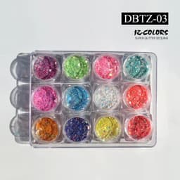 image-12pcs/set Nail Glitter Powder Dust Iridescent Flakes Sequins Gold Silver Super Shining Paillette Nail Art Manicure Decorations