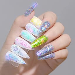 image-12pcs/set Nail Glitter Powder Dust Iridescent Flakes Sequins Gold Silver Super Shining Paillette Nail Art Manicure Decorations