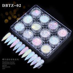 image-12pcs/set Nail Glitter Powder Dust Iridescent Flakes Sequins Gold Silver Super Shining Paillette Nail Art Manicure Decorations