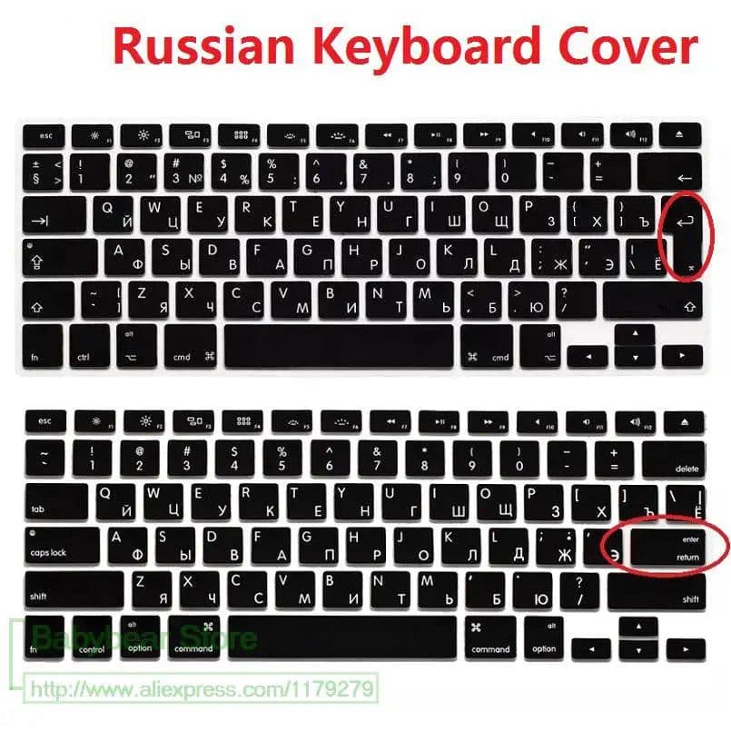 image-US EU Euro RU Russian Letter Keyboard Cover For Macbook Air Pro Retina 13 15 Laptop Russia Protector skin For iMac 13.3 15.4