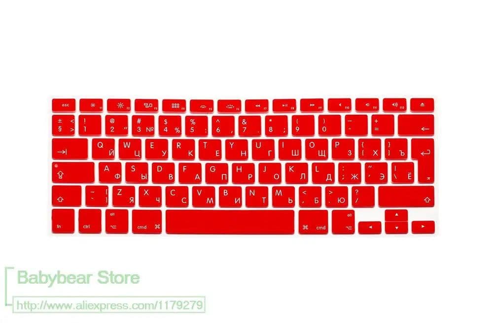 image-US EU Euro RU Russian Letter Keyboard Cover For Macbook Air Pro Retina 13 15 Laptop Russia Protector skin For iMac 13.3 15.4