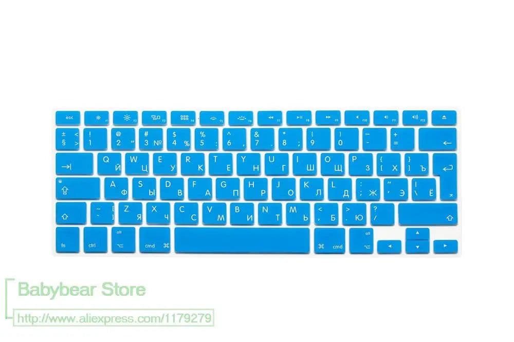 image-US EU Euro RU Russian Letter Keyboard Cover For Macbook Air Pro Retina 13 15 Laptop Russia Protector skin For iMac 13.3 15.4