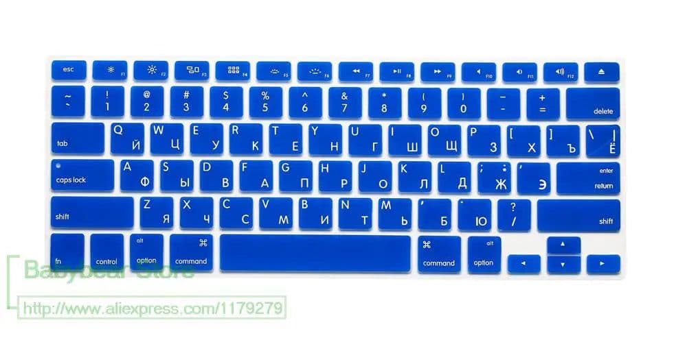 image-US EU Euro RU Russian Letter Keyboard Cover For Macbook Air Pro Retina 13 15 Laptop Russia Protector skin For iMac 13.3 15.4