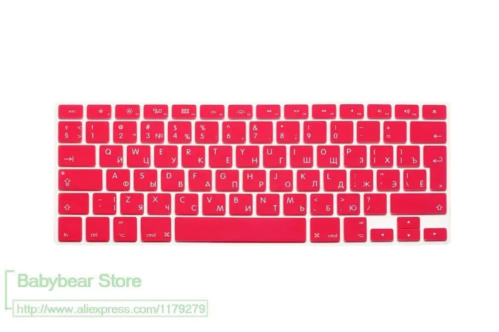 image-US EU Euro RU Russian Letter Keyboard Cover For Macbook Air Pro Retina 13 15 Laptop Russia Protector skin For iMac 13.3 15.4