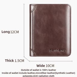 image-Men's Wallets RFID Genuine Leather Trifold Wallets For Men with ID Window and Credit Card Holder