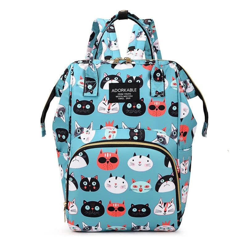 image-Cartoon Print Mommy Backpack Large Capacity Baby Bottle Storage Bags Baby Diaper Bag Fashion Women's Backpack Maternity Bag New