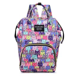 image-Cartoon Print Mommy Backpack Large Capacity Baby Bottle Storage Bags Baby Diaper Bag Fashion Women's Backpack Maternity Bag New