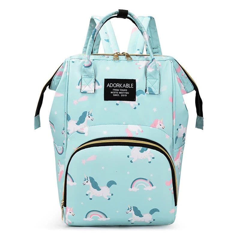 image-Cartoon Print Mommy Backpack Large Capacity Baby Bottle Storage Bags Baby Diaper Bag Fashion Women's Backpack Maternity Bag New
