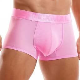 image-Fashion Fluorescent Color Men's Underwear Sporty Breathable Mesh Boxer Briefs Sexy Transparent Male Underpants Boxer Shorts