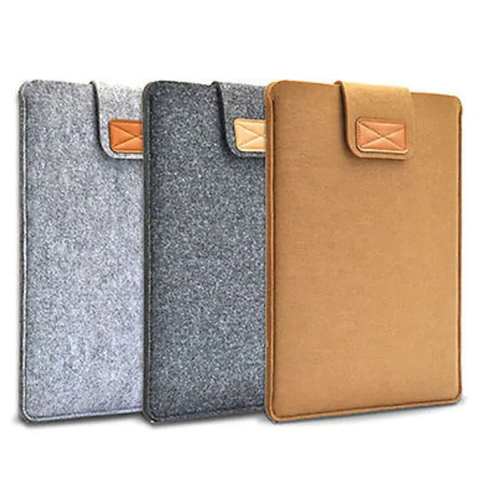 image-Felt Sleeve Slim Tablet Case Cover Bag for MacBooks Air Pro 11 13 15 Inch Solid Color Tablet Storage Bag