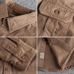 image-Fashion Wash n-style uniform long-sleeved shirt men's double pockets casual youth jacket thin coat