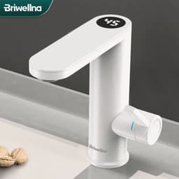 image-Briwellna Water Heater 220V 2 in 1 Basin Faucet Cold and Hot Water Tap Tankless Water Heater Flowing Eectric Faucet Heated Mixer