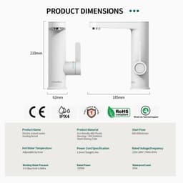 image-Briwellna Water Heater 220V 2 in 1 Basin Faucet Cold and Hot Water Tap Tankless Water Heater Flowing Eectric Faucet Heated Mixer
