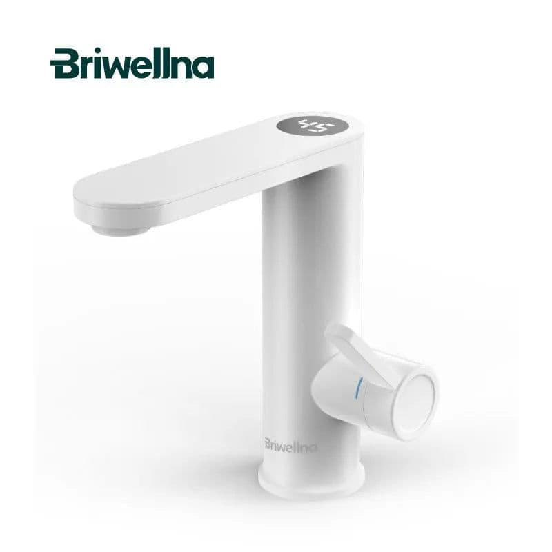 image-Briwellna Water Heater 220V 2 in 1 Basin Faucet Cold and Hot Water Tap Tankless Water Heater Flowing Eectric Faucet Heated Mixer