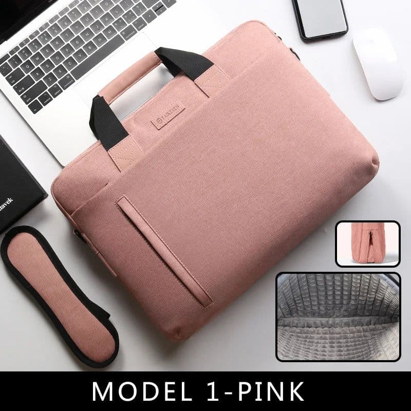 image-Laptop Bag case 13.3 14 15.6 17.3 inch Waterproof Notebook Bag for Macbook Air Pro 13 15 Computer Shoulder Handbag Briefcase Bag