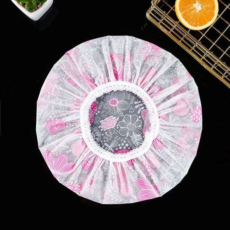image-Waterproof Bath Hat Thickened Waterproof and Oil Fume Cap Women Spa Hair Salon Supplies Shower Cap Bathroom Caps Accessories