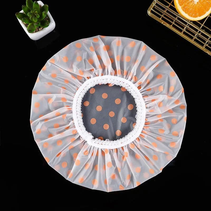 image-Waterproof Bath Hat Thickened Waterproof and Oil Fume Cap Women Spa Hair Salon Supplies Shower Cap Bathroom Caps Accessories