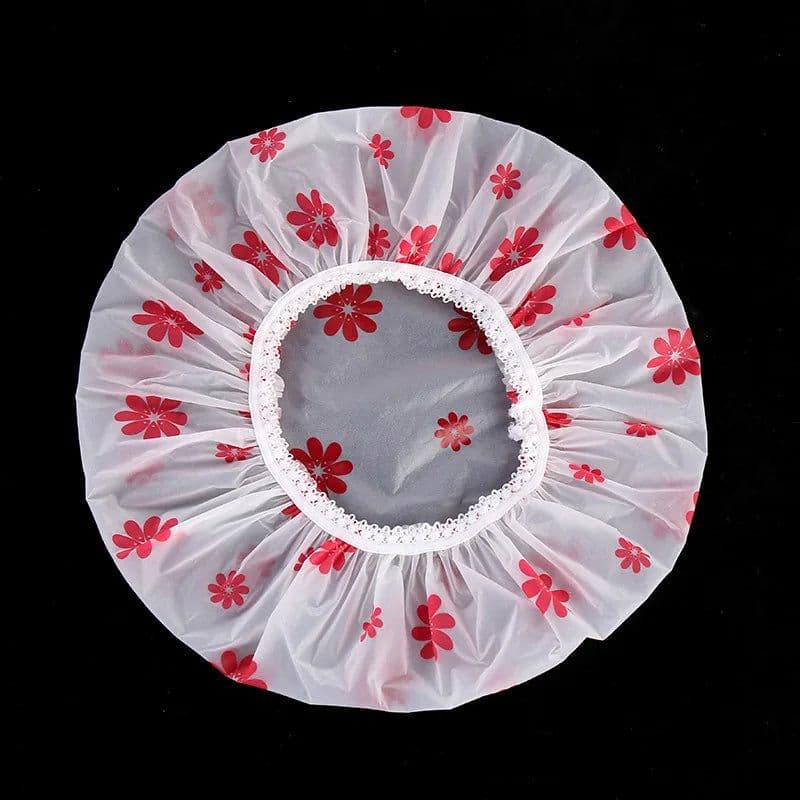 image-Waterproof Bath Hat Thickened Waterproof and Oil Fume Cap Women Spa Hair Salon Supplies Shower Cap Bathroom Caps Accessories