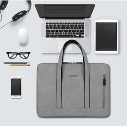 image-Laptop Bag 13 14 15 15.6 inch Handbag Women Notebook Bag For Macbook Air Pro 16 Case Xiaomi Asus PU Leather Luxury Computer Bag