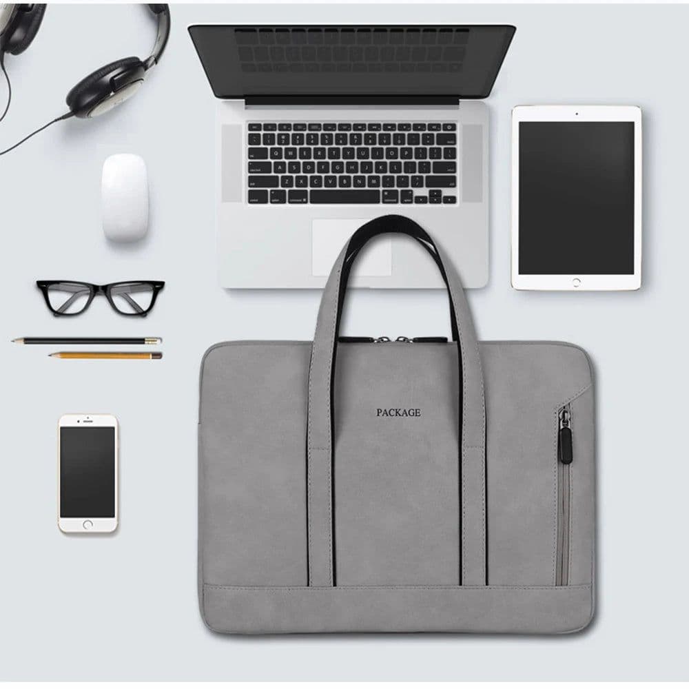 image-Laptop Bag 13 14 15 15.6 inch Handbag Women Notebook Bag For Macbook Air Pro 16 Case Xiaomi Asus PU Leather Luxury Computer Bag