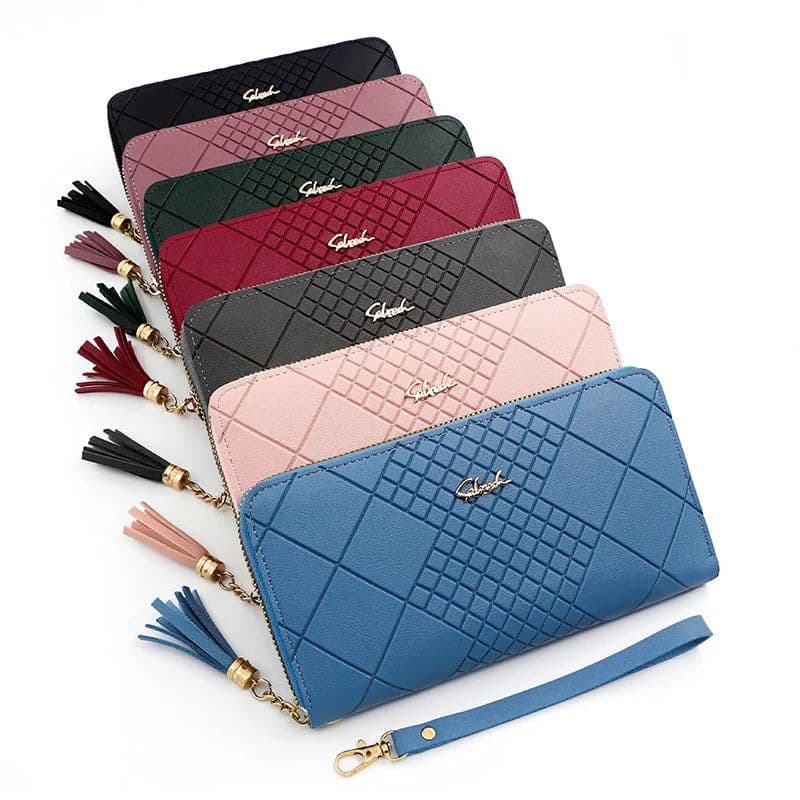 image-Zipper Money Coin Purse Women Card Holder Long PU Leather Clutch Wallet Large Capacity Lady Wristlet Phone HandBags Money Pocket