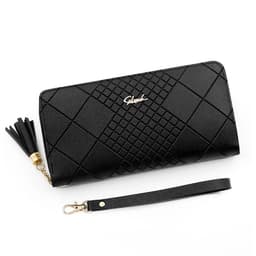 image-Zipper Money Coin Purse Women Card Holder Long PU Leather Clutch Wallet Large Capacity Lady Wristlet Phone HandBags Money Pocket