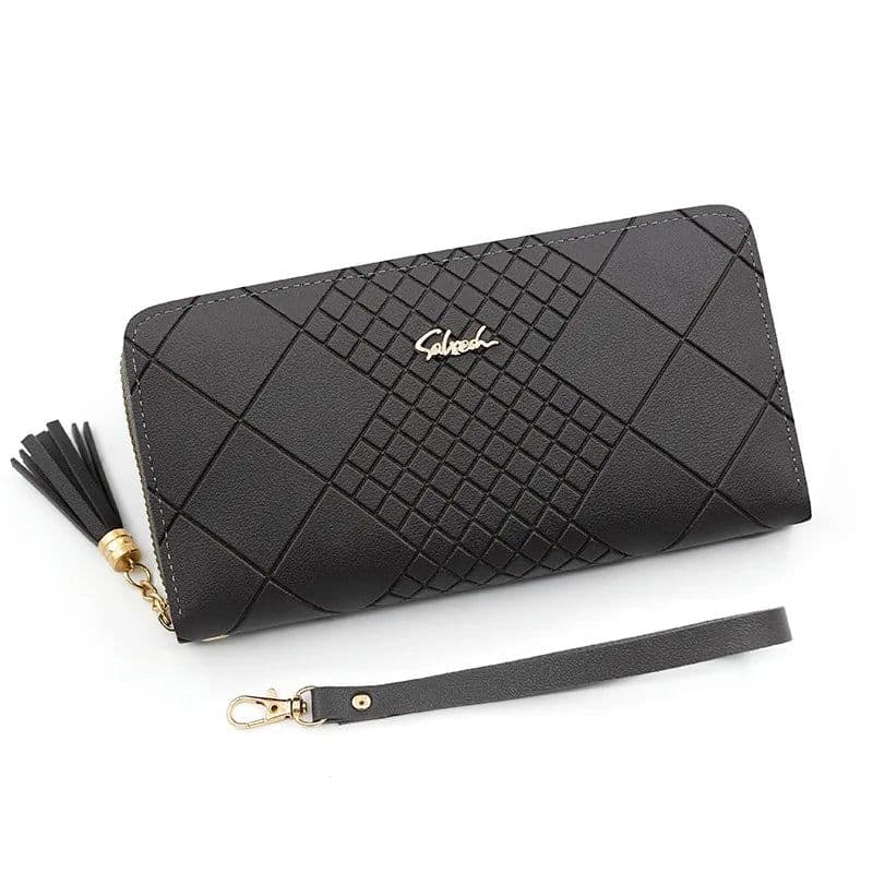 image-Zipper Money Coin Purse Women Card Holder Long PU Leather Clutch Wallet Large Capacity Lady Wristlet Phone HandBags Money Pocket