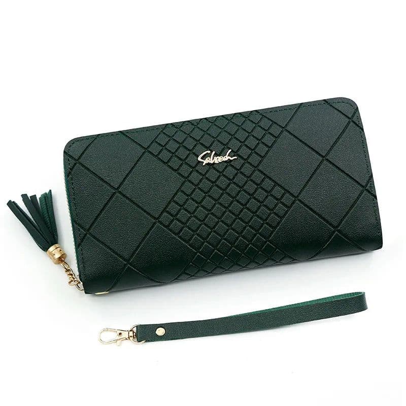 image-Zipper Money Coin Purse Women Card Holder Long PU Leather Clutch Wallet Large Capacity Lady Wristlet Phone HandBags Money Pocket
