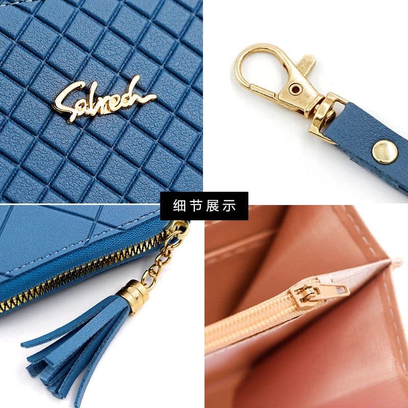 image-Zipper Money Coin Purse Women Card Holder Long PU Leather Clutch Wallet Large Capacity Lady Wristlet Phone HandBags Money Pocket