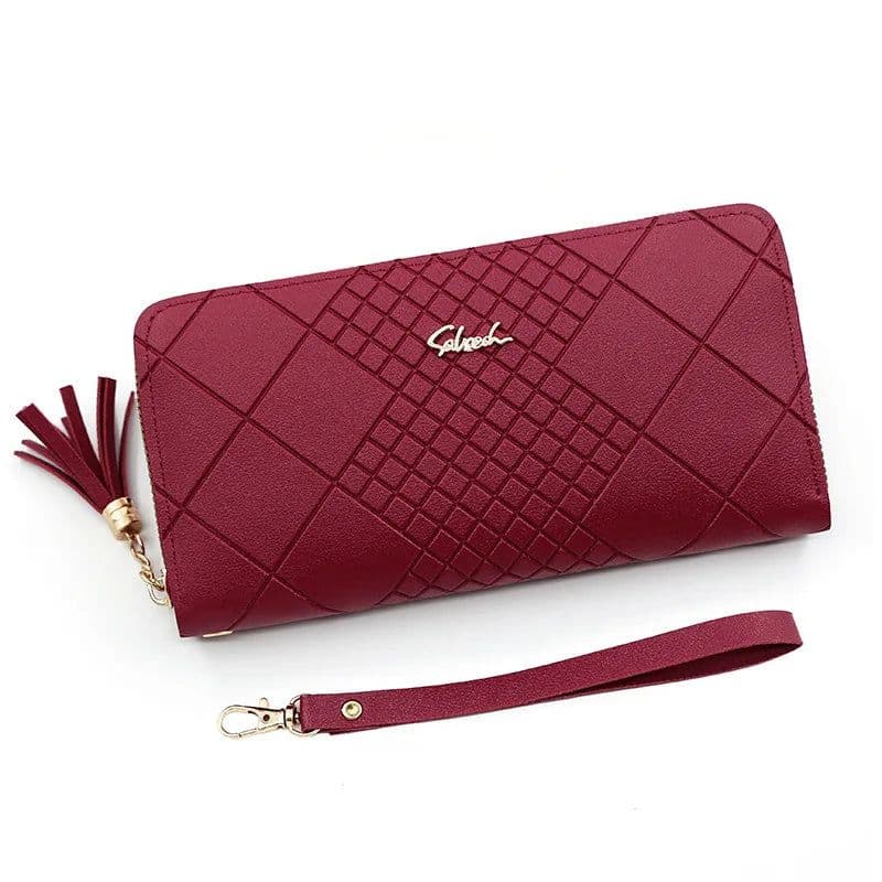 image-Zipper Money Coin Purse Women Card Holder Long PU Leather Clutch Wallet Large Capacity Lady Wristlet Phone HandBags Money Pocket