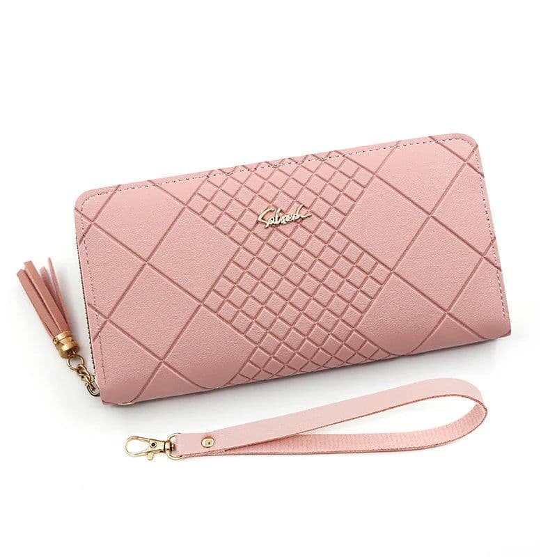 image-Zipper Money Coin Purse Women Card Holder Long PU Leather Clutch Wallet Large Capacity Lady Wristlet Phone HandBags Money Pocket