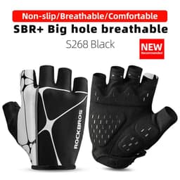 image-ROCKBROS Cycling Gloves Half Finger Shockproof Breathable MTB Road Bicycle Gloves Men Women Sports Wear Resistant Bike Equipment