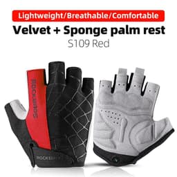 image-ROCKBROS Cycling Gloves Half Finger Shockproof Breathable MTB Road Bicycle Gloves Men Women Sports Wear Resistant Bike Equipment