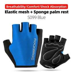 image-ROCKBROS Cycling Gloves Half Finger Shockproof Breathable MTB Road Bicycle Gloves Men Women Sports Wear Resistant Bike Equipment