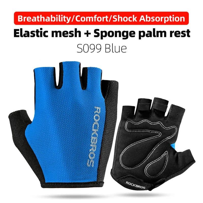 image-ROCKBROS Cycling Gloves Half Finger Shockproof Breathable MTB Road Bicycle Gloves Men Women Sports Wear Resistant Bike Equipment