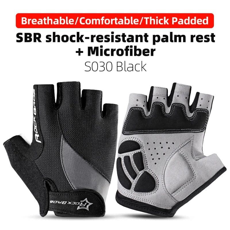 image-ROCKBROS Cycling Gloves Half Finger Shockproof Breathable MTB Road Bicycle Gloves Men Women Sports Wear Resistant Bike Equipment