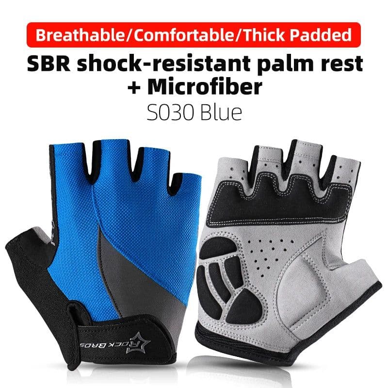 image-ROCKBROS Cycling Gloves Half Finger Shockproof Breathable MTB Road Bicycle Gloves Men Women Sports Wear Resistant Bike Equipment
