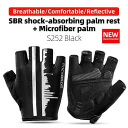 image-ROCKBROS Cycling Gloves Half Finger Shockproof Breathable MTB Road Bicycle Gloves Men Women Sports Wear Resistant Bike Equipment