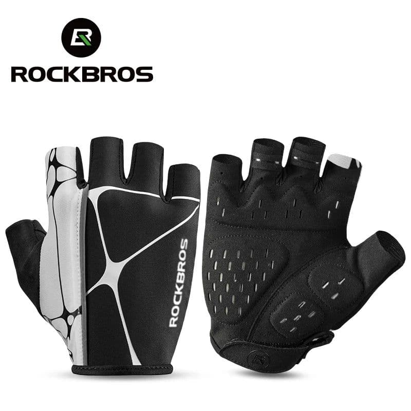 image-ROCKBROS Cycling Gloves Half Finger Shockproof Breathable MTB Road Bicycle Gloves Men Women Sports Wear Resistant Bike Equipment