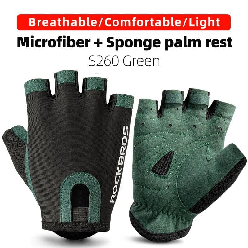 image-ROCKBROS Cycling Gloves Half Finger Shockproof Breathable MTB Road Bicycle Gloves Men Women Sports Wear Resistant Bike Equipment