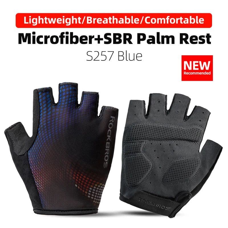image-ROCKBROS Cycling Gloves Half Finger Shockproof Breathable MTB Road Bicycle Gloves Men Women Sports Wear Resistant Bike Equipment