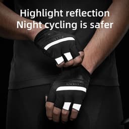 image-ROCKBROS Cycling Gloves Half Finger Shockproof Breathable MTB Road Bicycle Gloves Men Women Sports Wear Resistant Bike Equipment