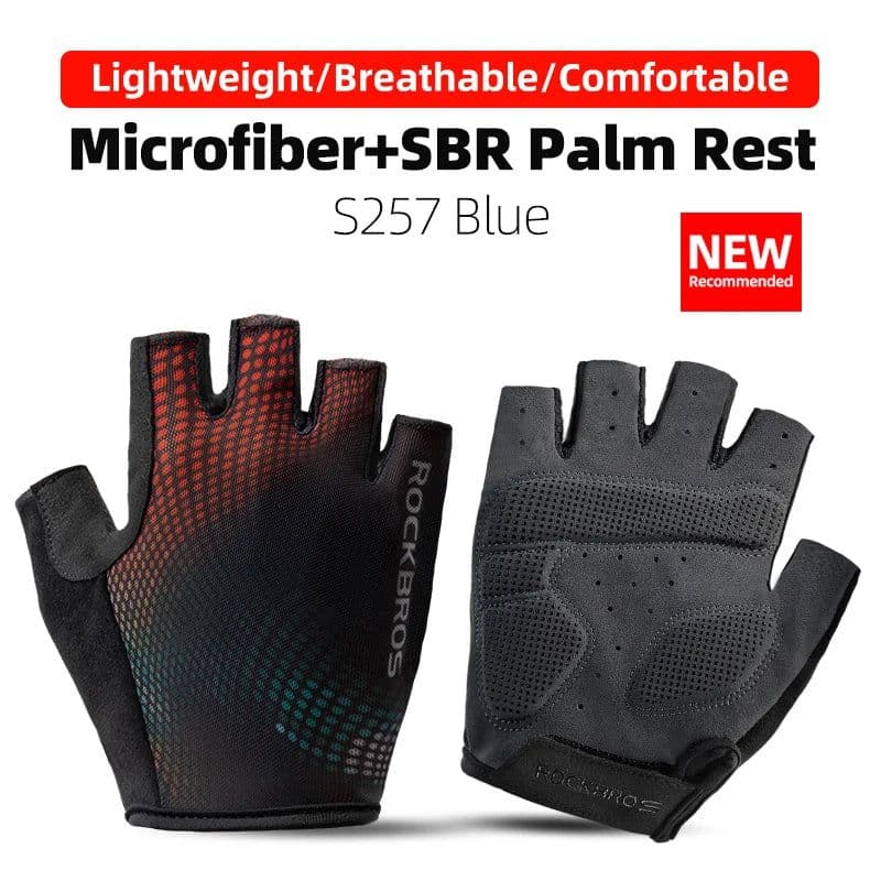 image-ROCKBROS Cycling Gloves Half Finger Shockproof Breathable MTB Road Bicycle Gloves Men Women Sports Wear Resistant Bike Equipment
